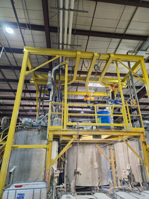 custom designed and fabricated tank mezzanine Hoist Structure
