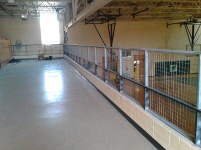 Custom school gymnasium railing