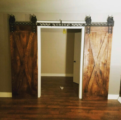 Custom barn door track