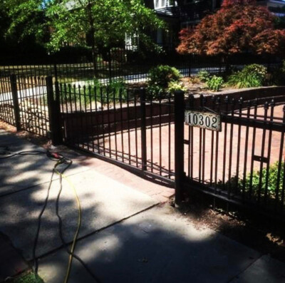 We engineered and fabricated this secure, easy close, dual guide gate system for a customer who wanted to keep their children safe